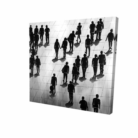 FONDO 16 x 16 in. Silhouettes of People on the Street-Print on Canvas FO2788311